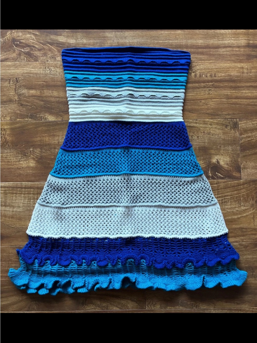 SHEIN Womens Junior Girls Knit Strapless Swimsuit Coverup Summer Beach Dress M